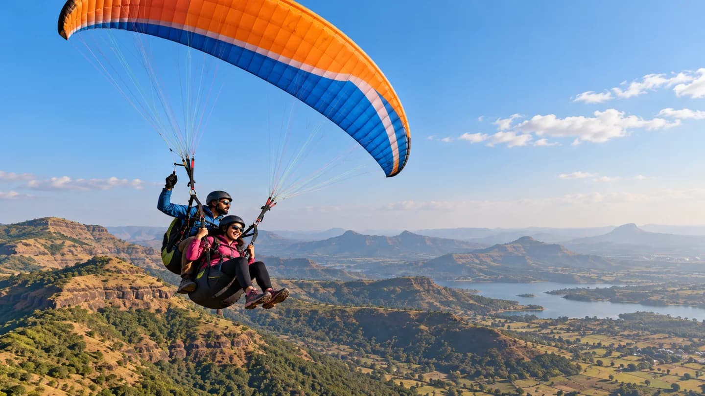 Acro Tandem Paragliding in Kamshet: Thrills, Safety & Who It's For Image for blog: Acro Tandem Paragliding in Kamshet: Thrills, Safety & Who It's For